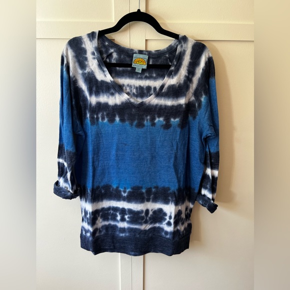 C&C California Women’s Blue‎ Tie Dye Lightweight Knit Top Size Small - Picture 4 of 9
